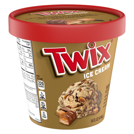 TWIX Caramel and Fudge Swirl Ice Cream, 14 Oz